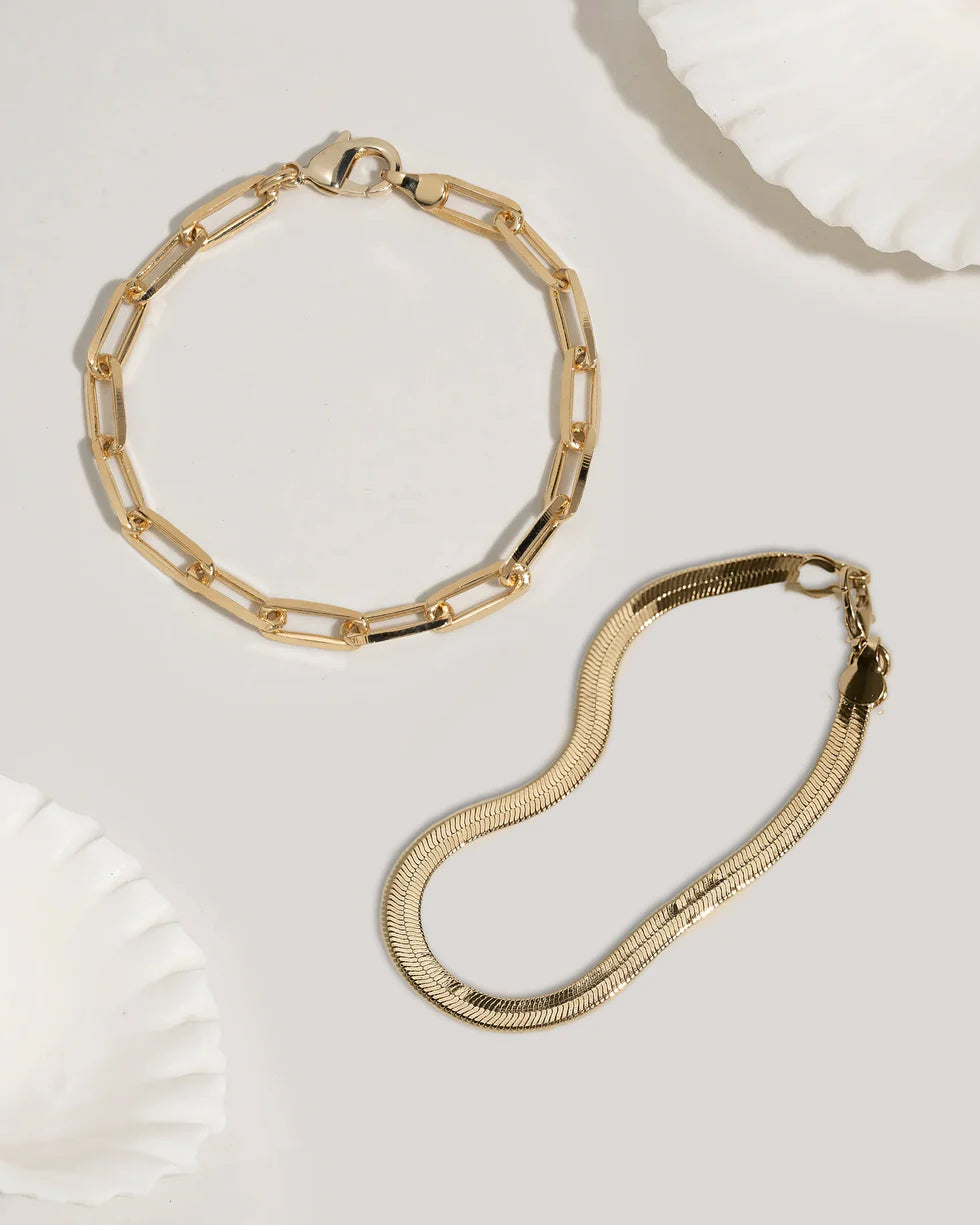 Chunky Love and Snake Bracelet Set