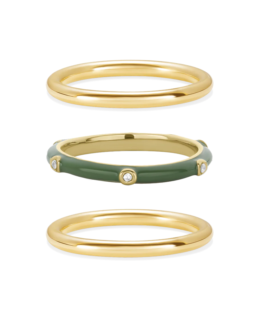 Enamel Stacking Ring Set