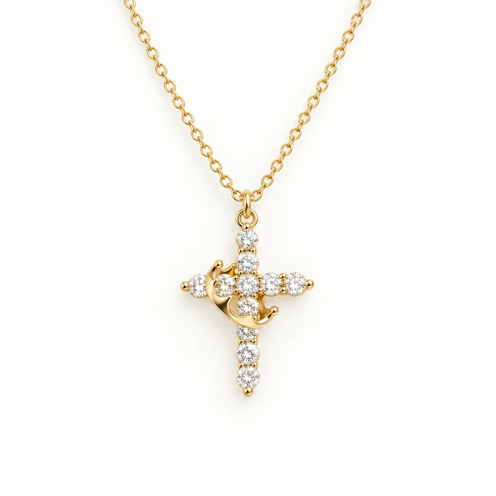 Crown Cross Necklace