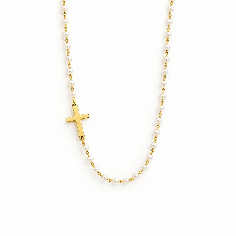 Pearl Cross Necklace