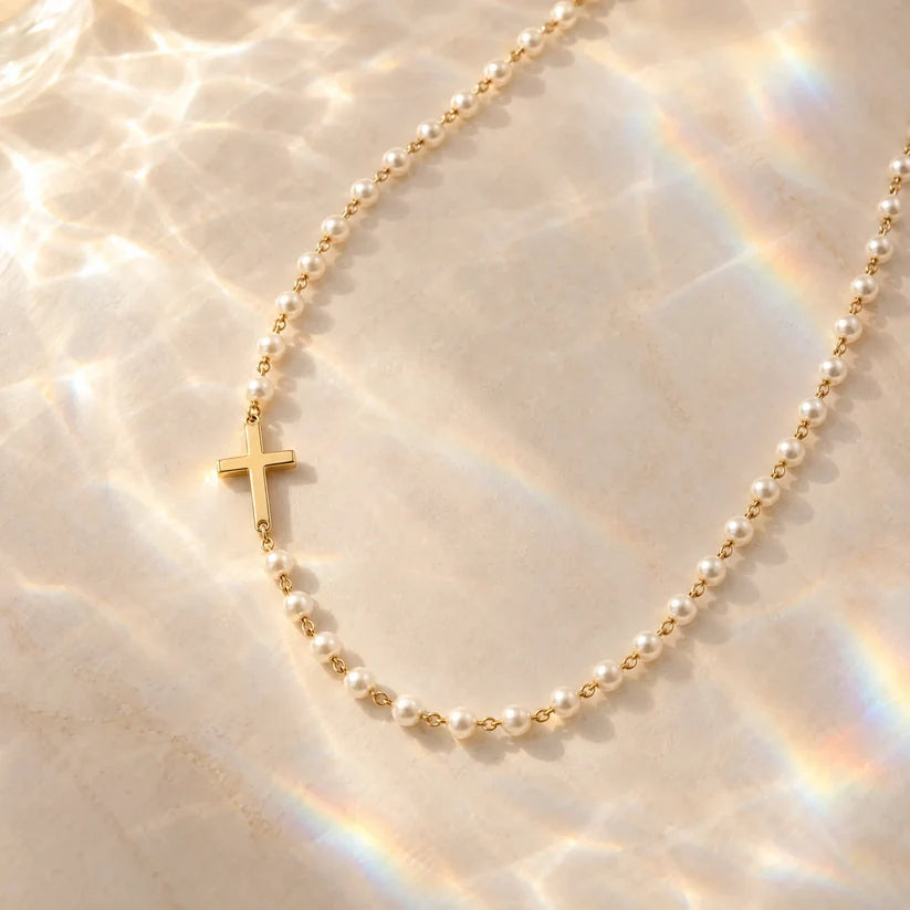 Pearl Cross Necklace